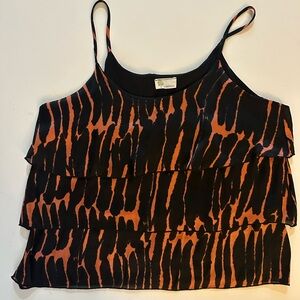 Orange and Black Women's Top